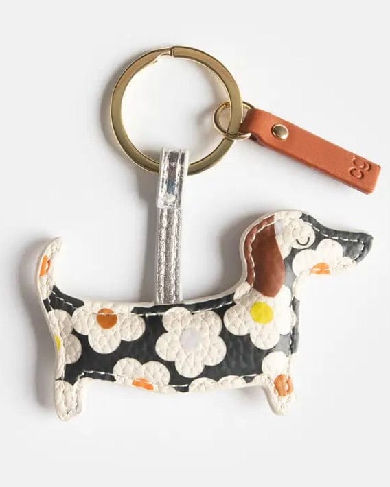 accessory Frank Dachshund Keyring - Floral