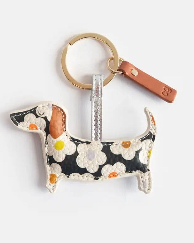 accessory Frank Dachshund Keyring - Floral