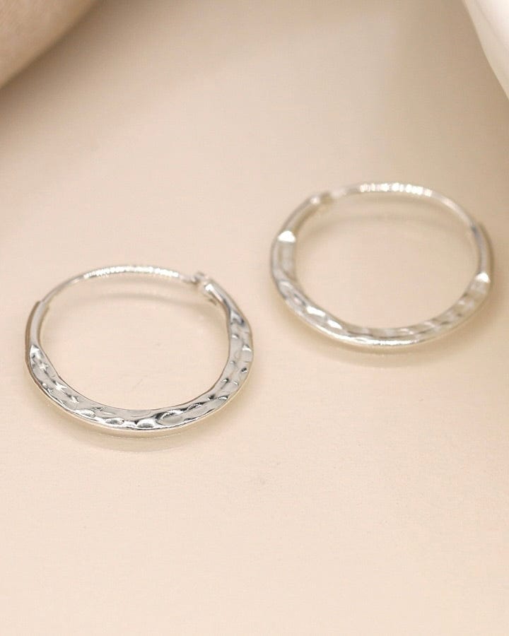 accessory Sterling Silver Hammered Hoop Earrings