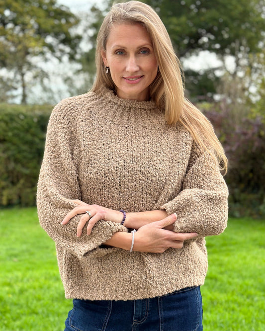 Clothing Alpaca Mix Boucle Turtle Neck Jumper - Camel