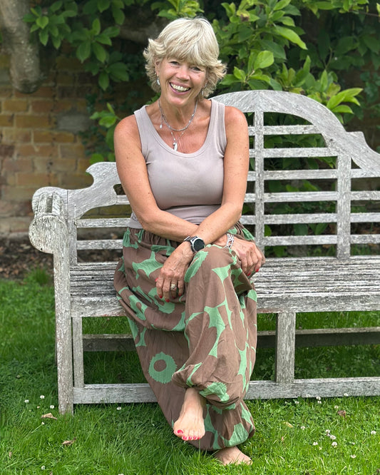 Clothing Bold Floral Cotton Harem trousers - Green/Brown