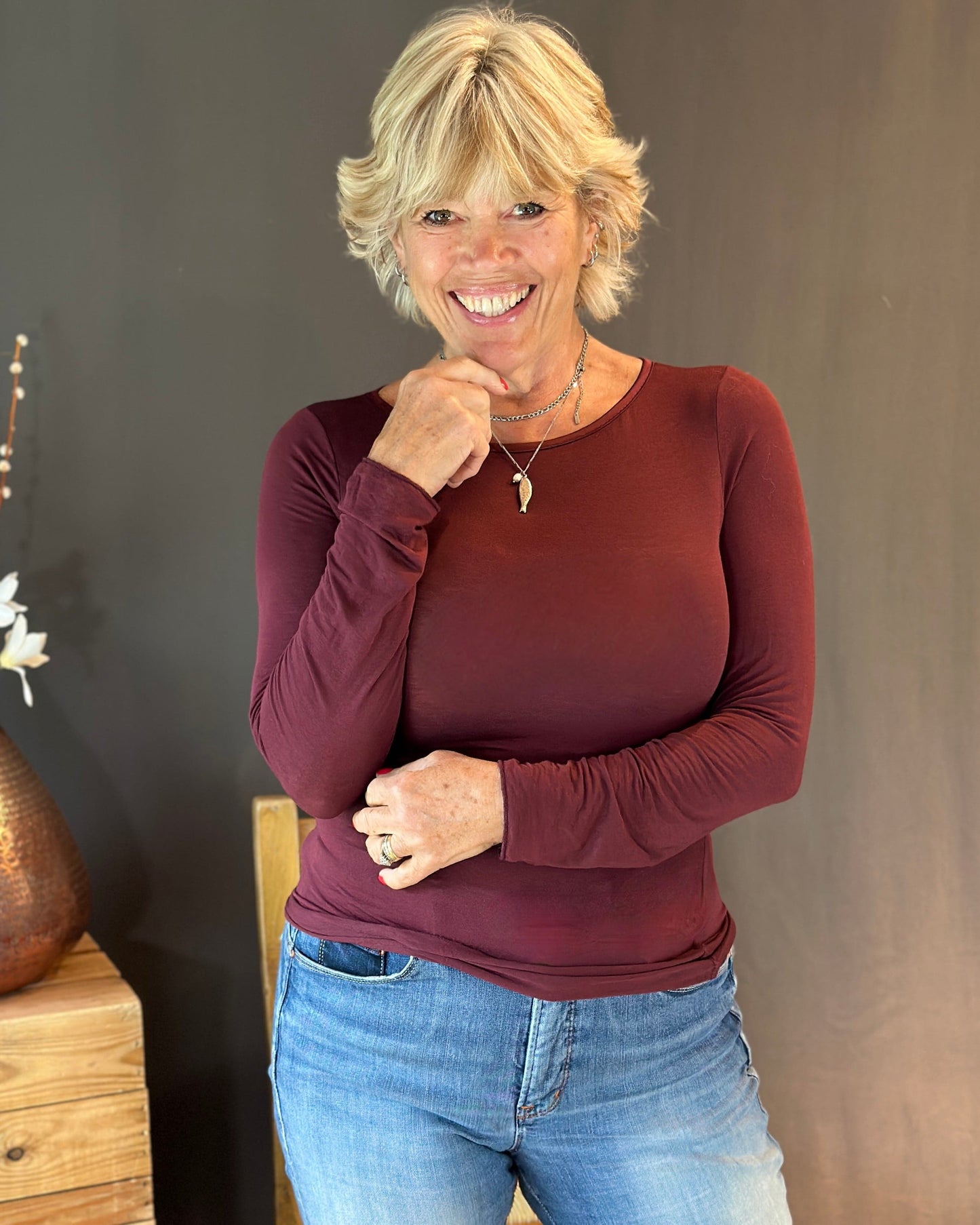 Clothing Cashmere mix body hug - Wine