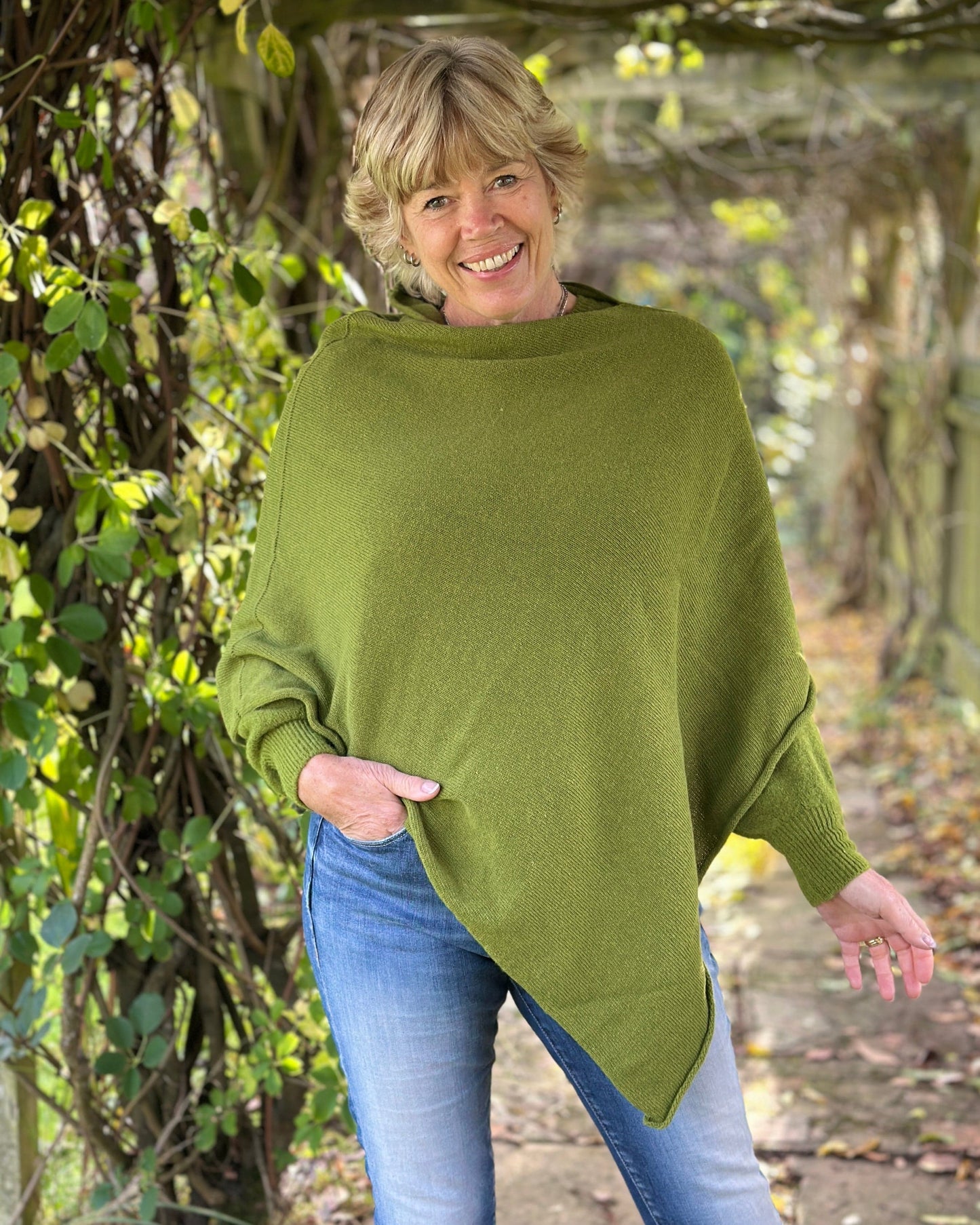 Clothing Cashmere Mix Poncho - Olive