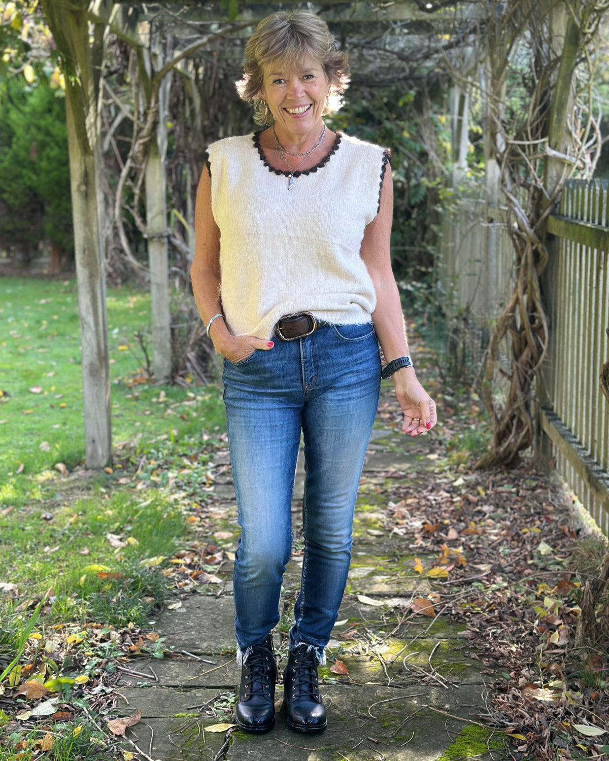 Clothing Contrasting Wool Mix Tank Top - Oatmeal