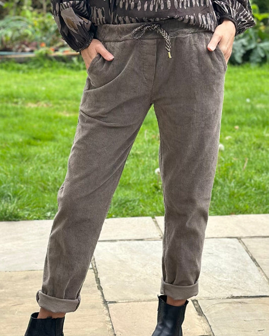 Clothing Corduroy Drawstring Trousers - Mocha