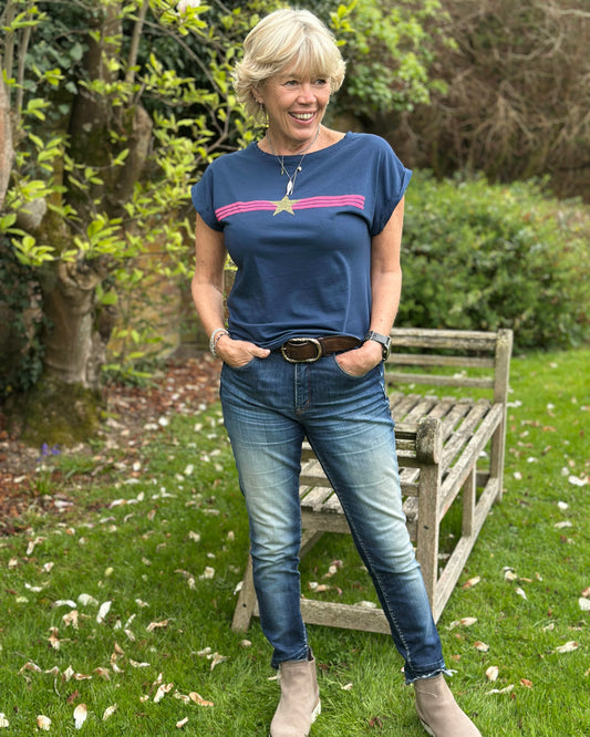 Clothing Cotton Star And Stripes T-Shirt - Navy