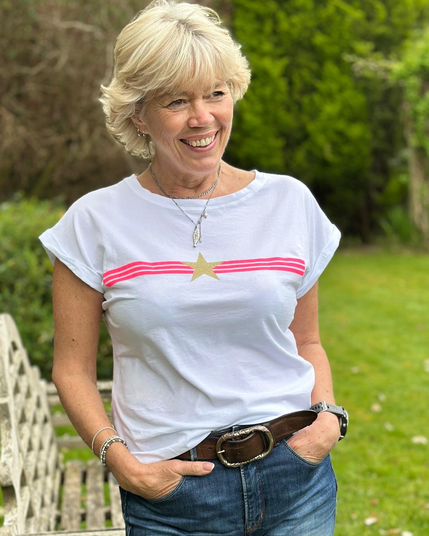 Clothing Cotton Star And Stripes T-Shirt - White
