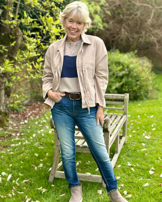 Clothing Cotton Twill Tie Front Jacket - Stone