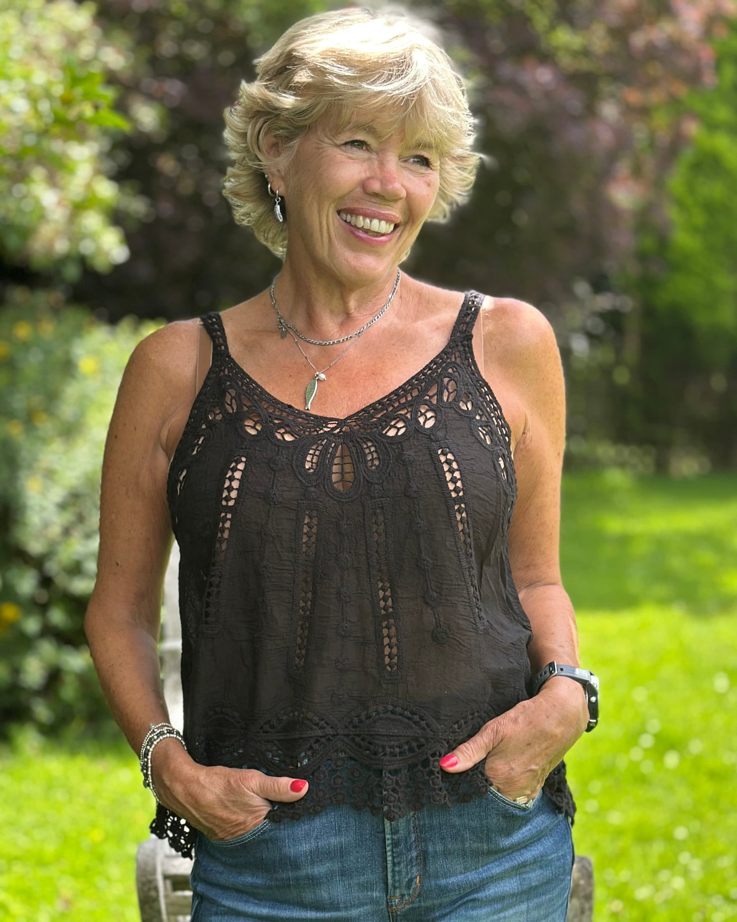 Clothing Crochet Camisole - Black