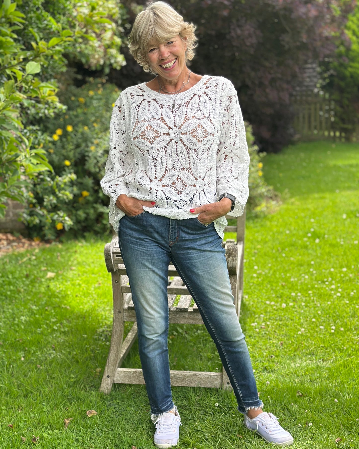 Clothing Crochet Knit Top - Ivory