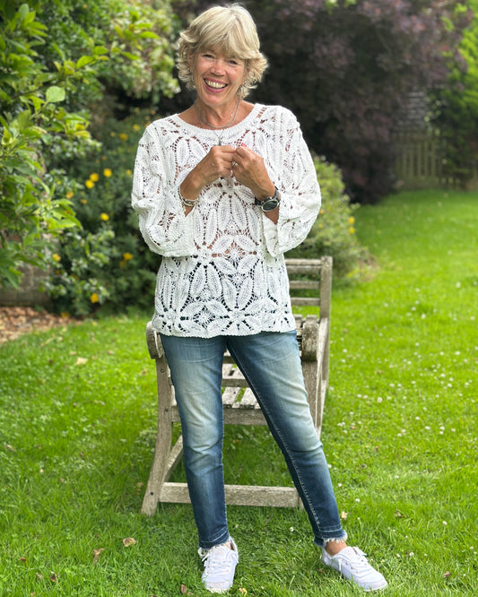 Clothing Crochet Knit Top - Ivory