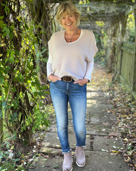 clothing Drop Shoulder Alpaca Tank Top - Oatmeal