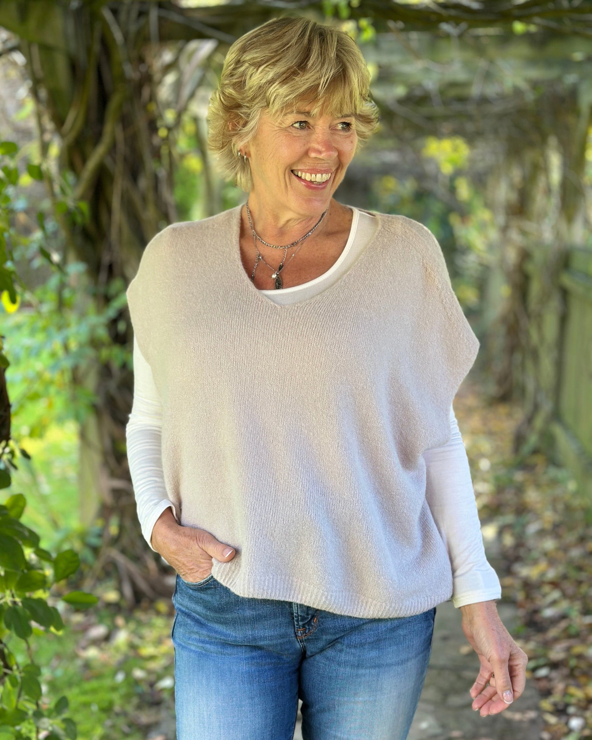 clothing Drop Shoulder Alpaca Tank Top - Oatmeal