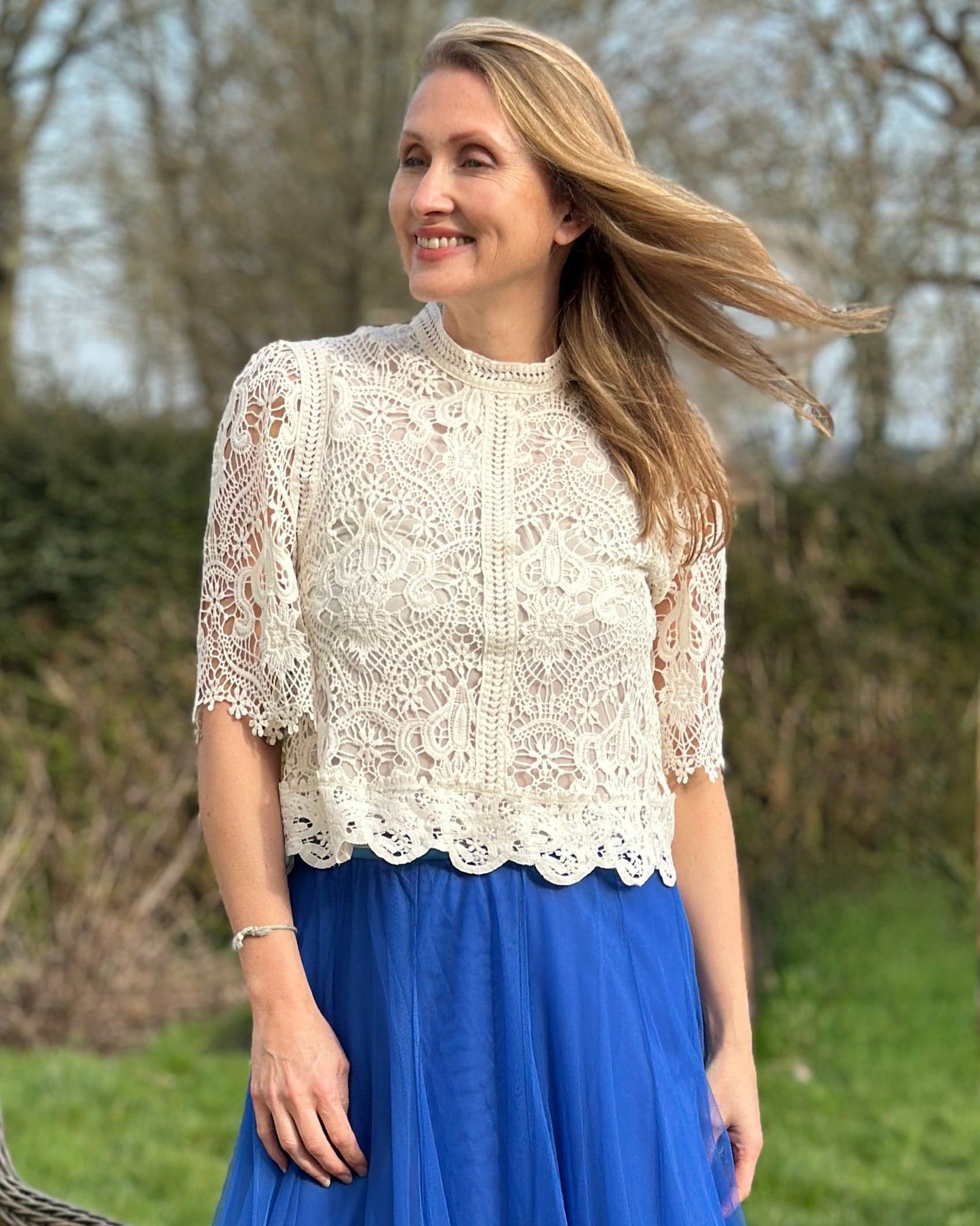 Clothing Eleanore Lace Top - Ecru