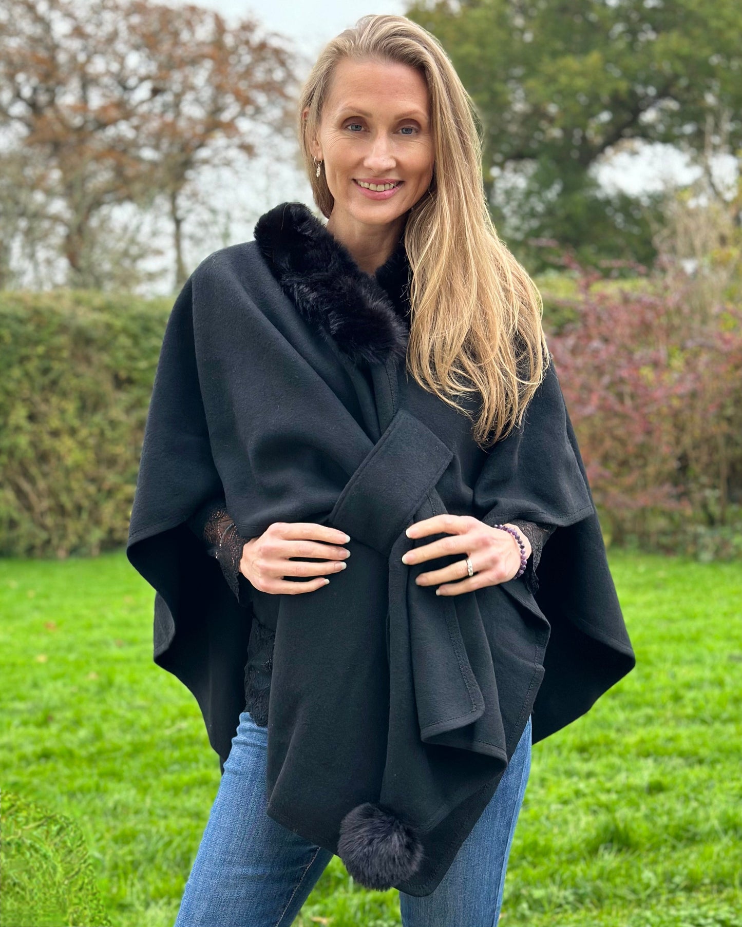 Clothing Faux Fur Collar Wrap - Black