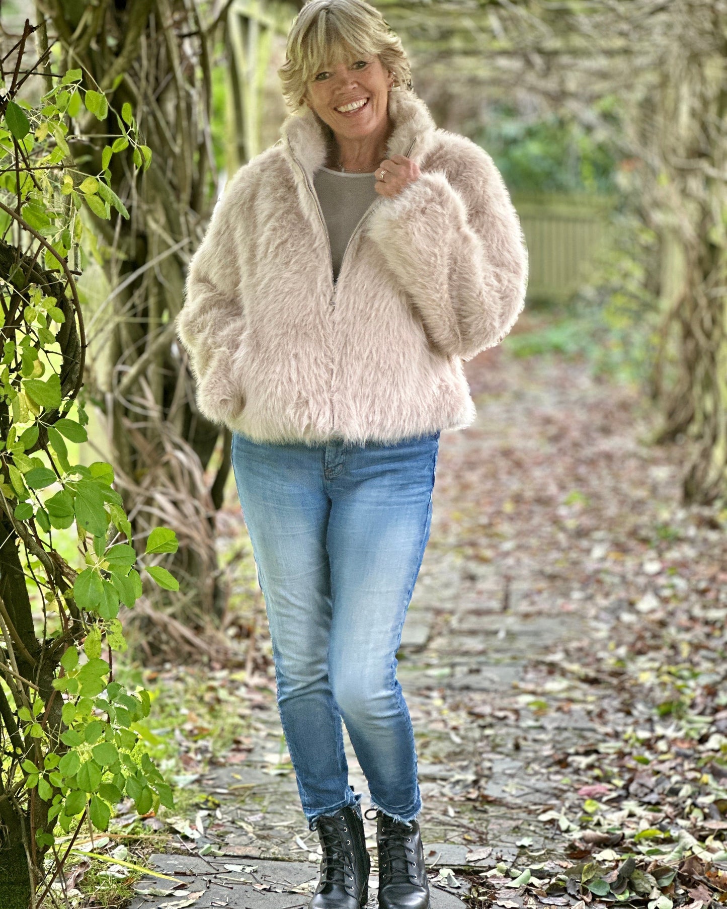 Clothing Faux Fur Jacket - Oatmeal