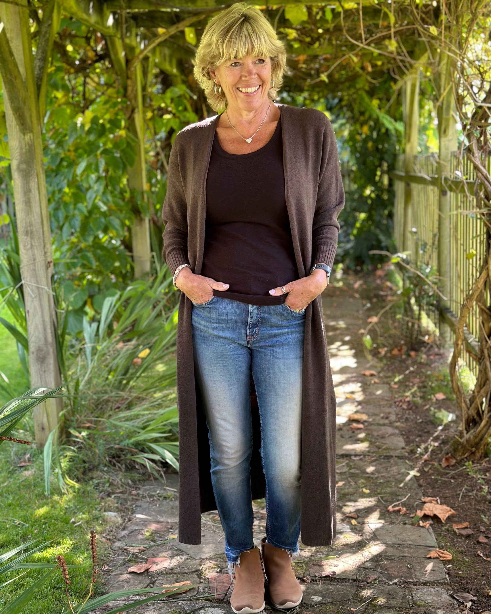 Fine knit 2025 longline cardigan