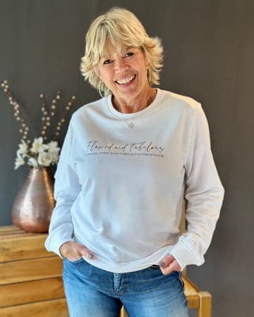 Clothing 'Flawed & Fabulous' Oversized Cotton Sweatshirt - White
