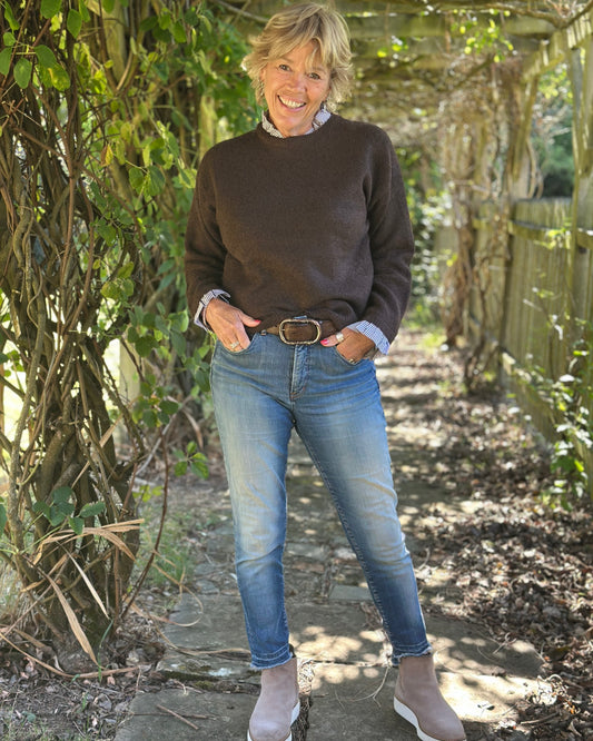 Clothing Frill Trim Jumper - Chocolate