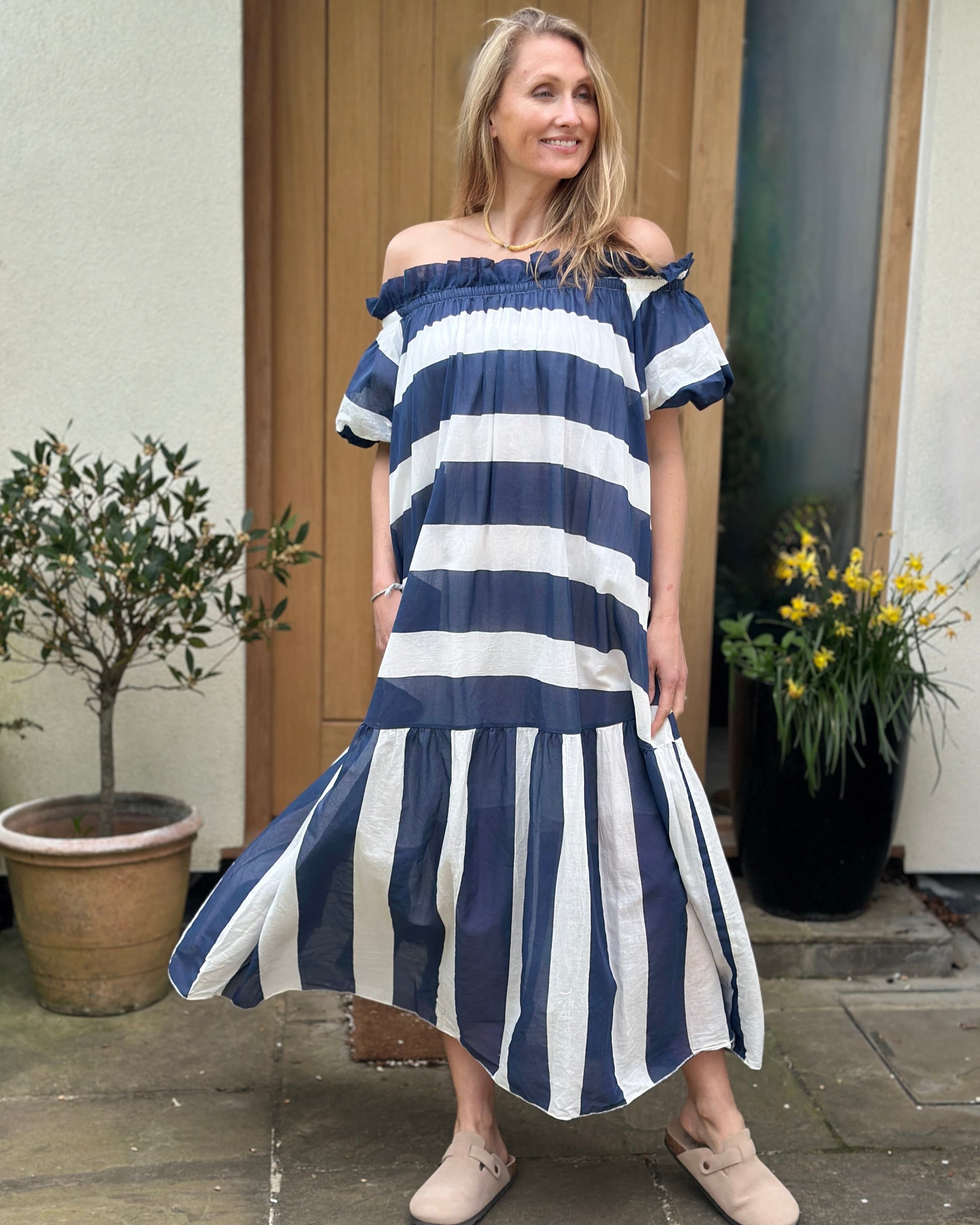 Clothing Gini Dress - Navy/White Stripes