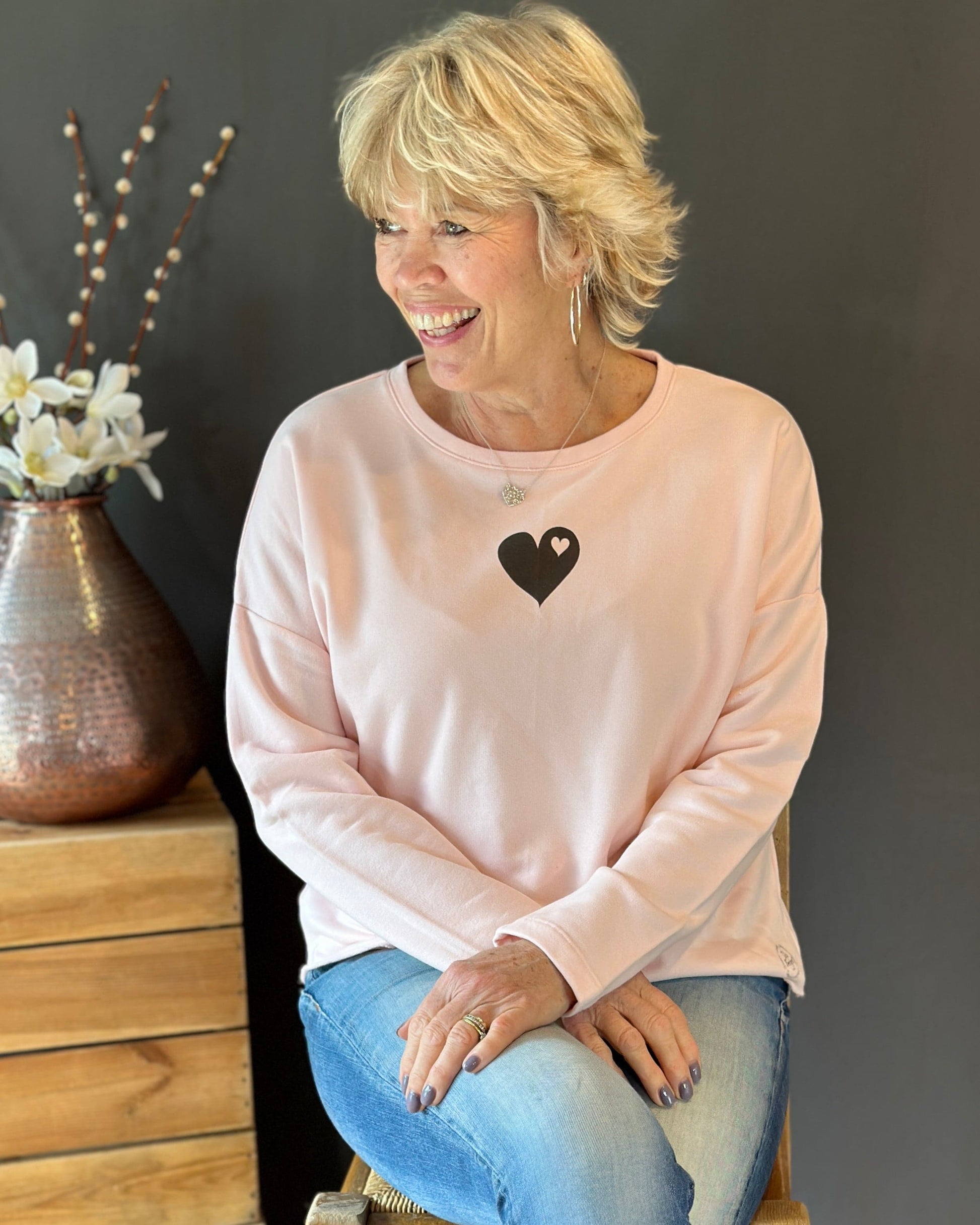 Clothing Heart 'So Soft' Cotton Sweatshirt - Pink
