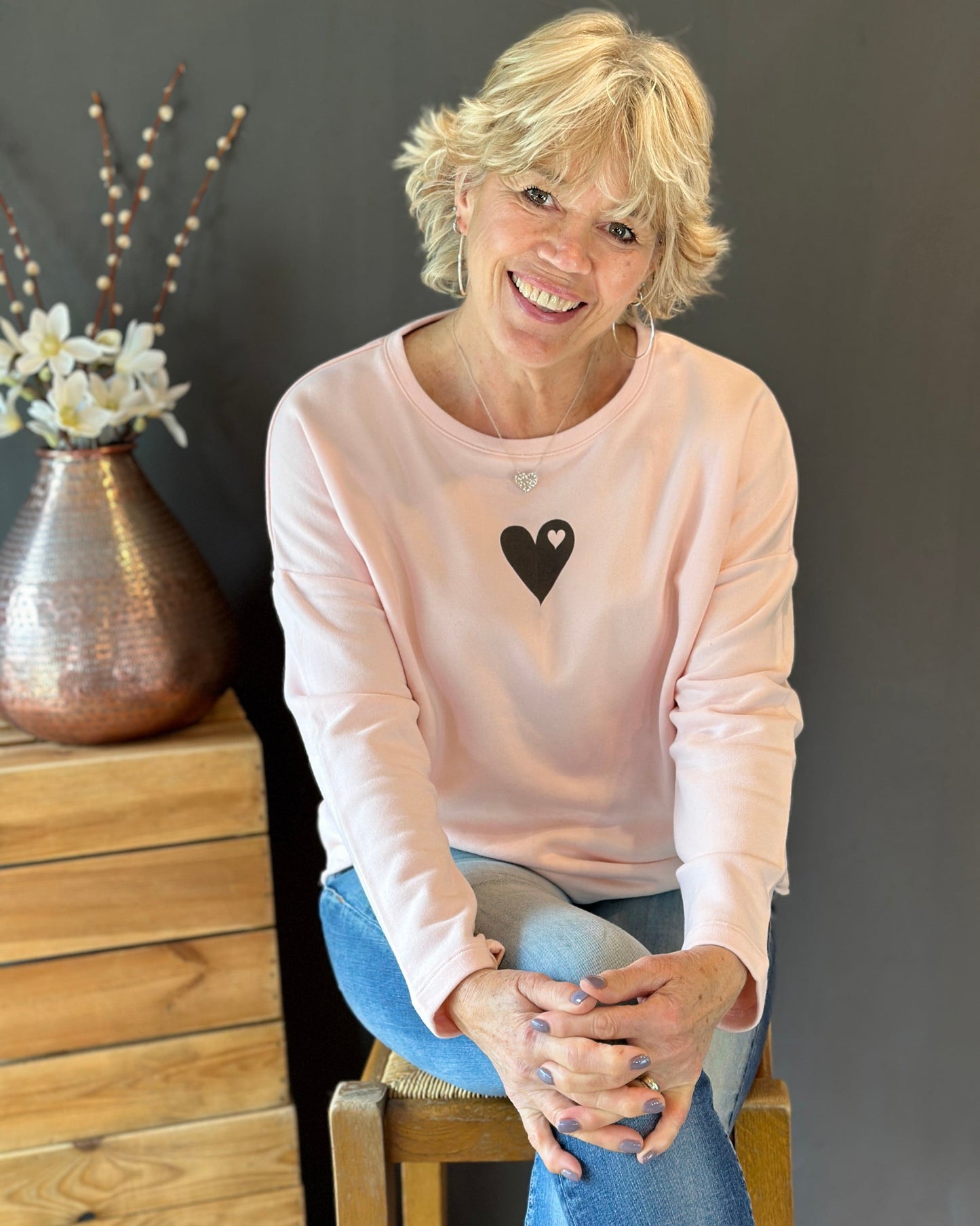 Clothing Heart 'So Soft' Cotton Sweatshirt - Pink