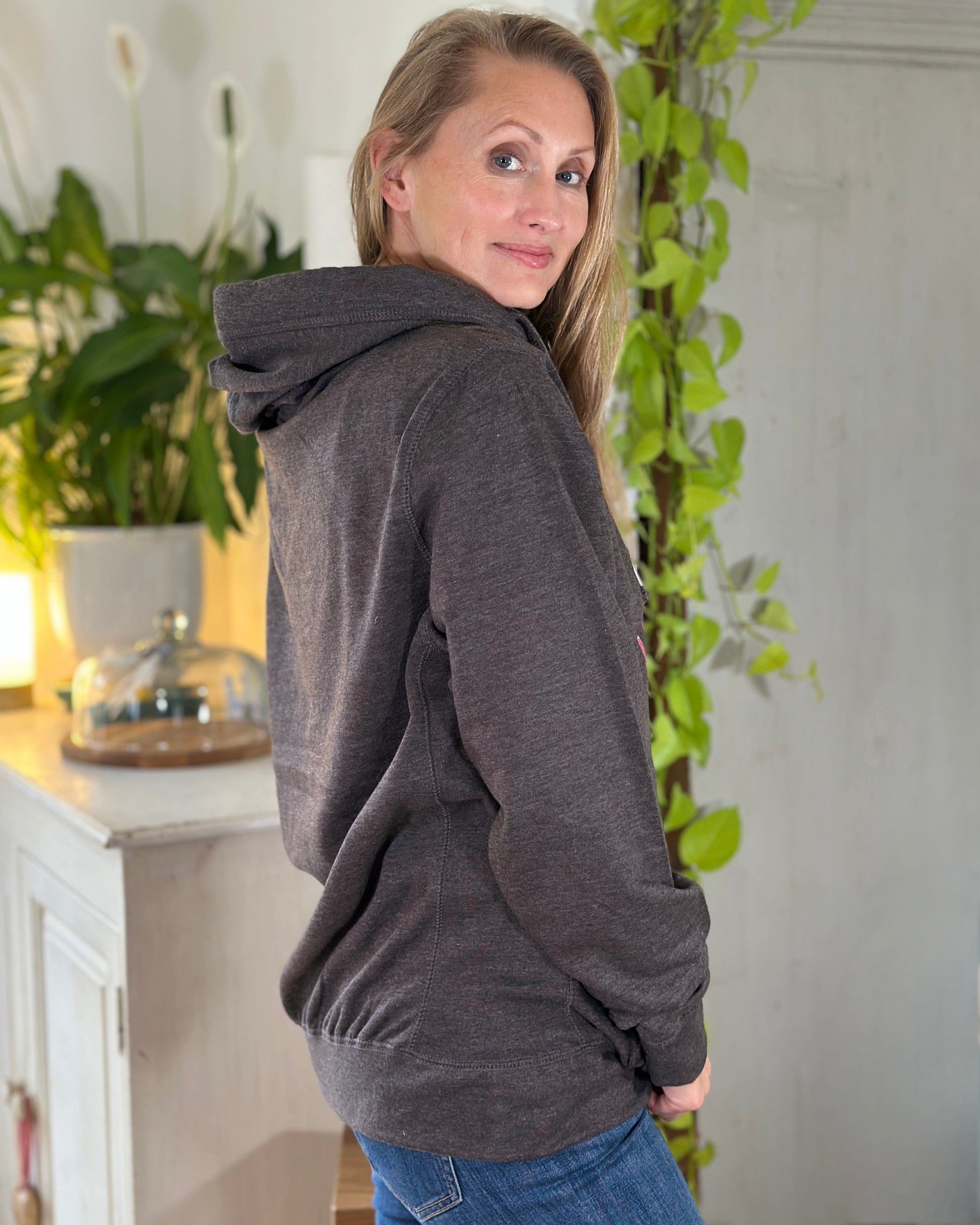 Clothing 'HELLO' Embellished Hoodie - Grey