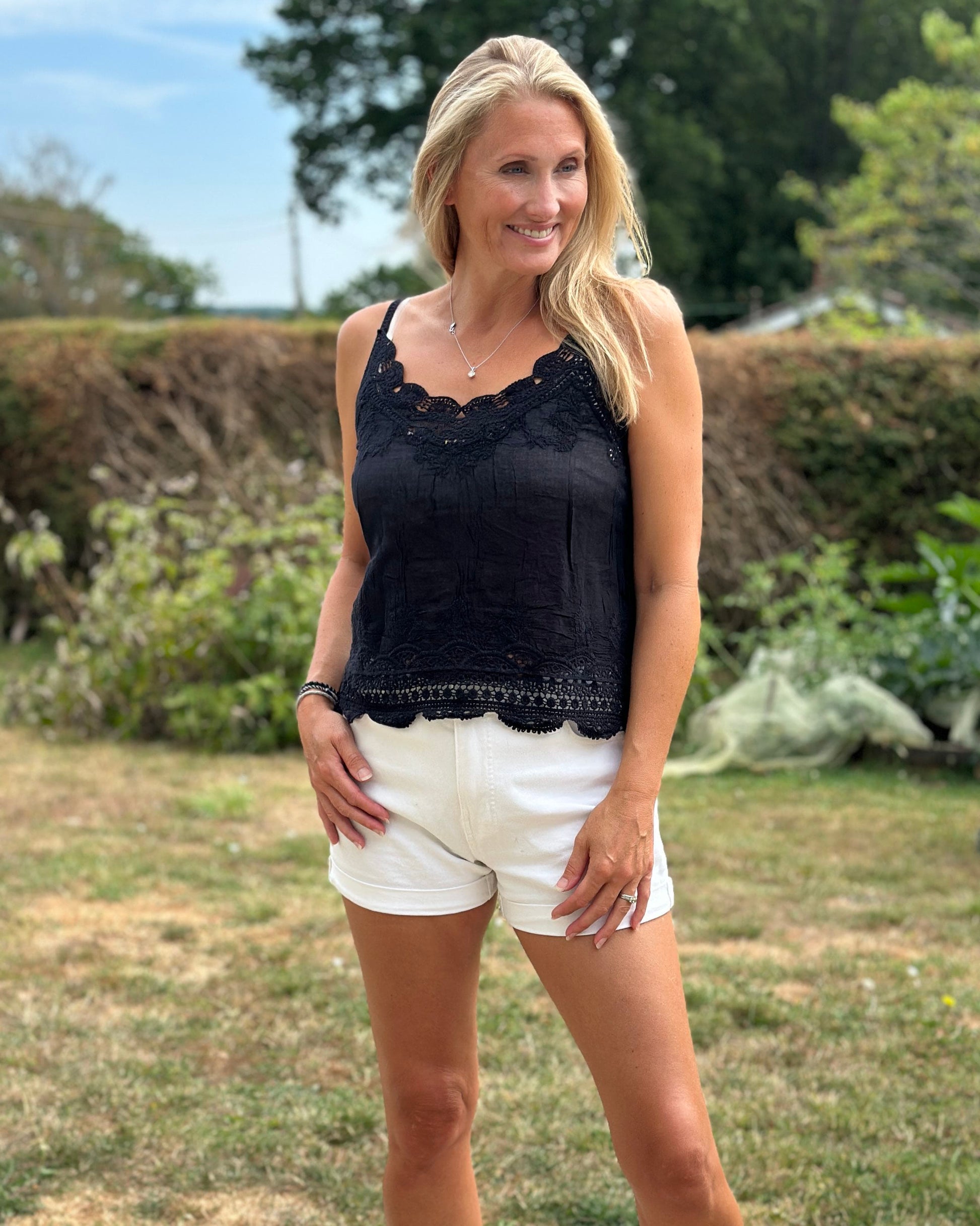Clothing Lace And Crochet Camisole - Black