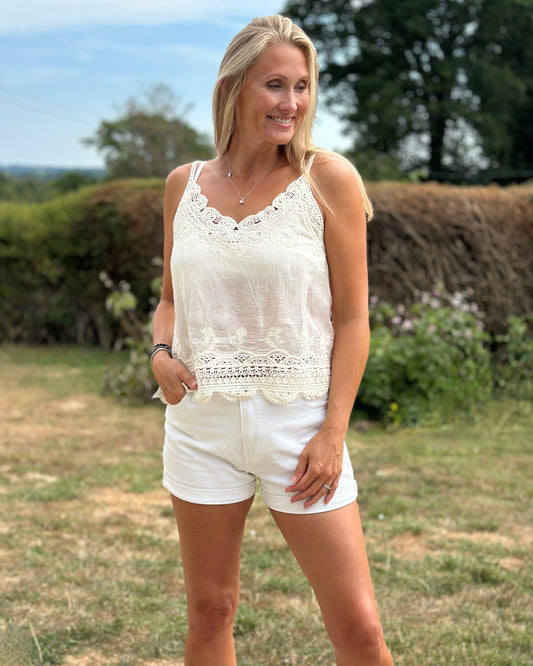 Clothing Lace And Crochet Camisole - Ivory