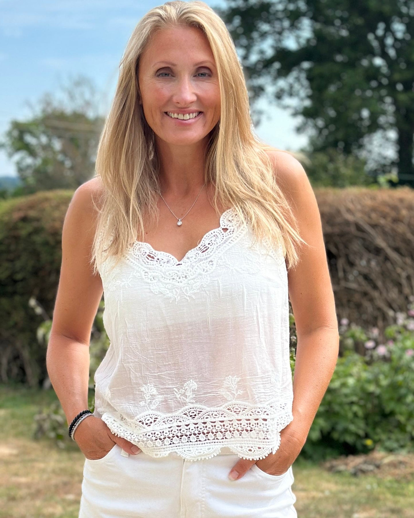 Clothing Lace And Crochet Camisole - White
