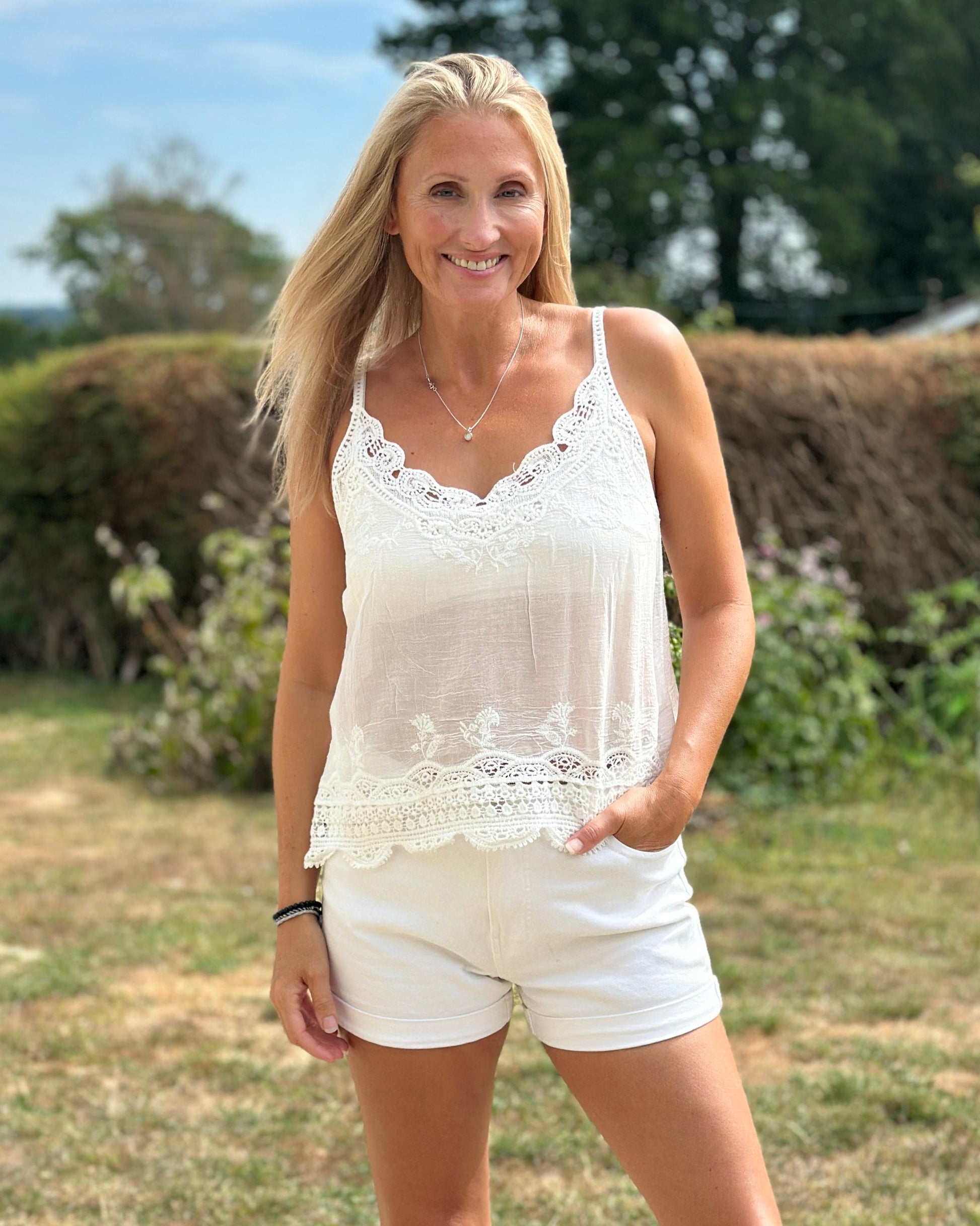 Clothing Lace And Crochet Camisole - White