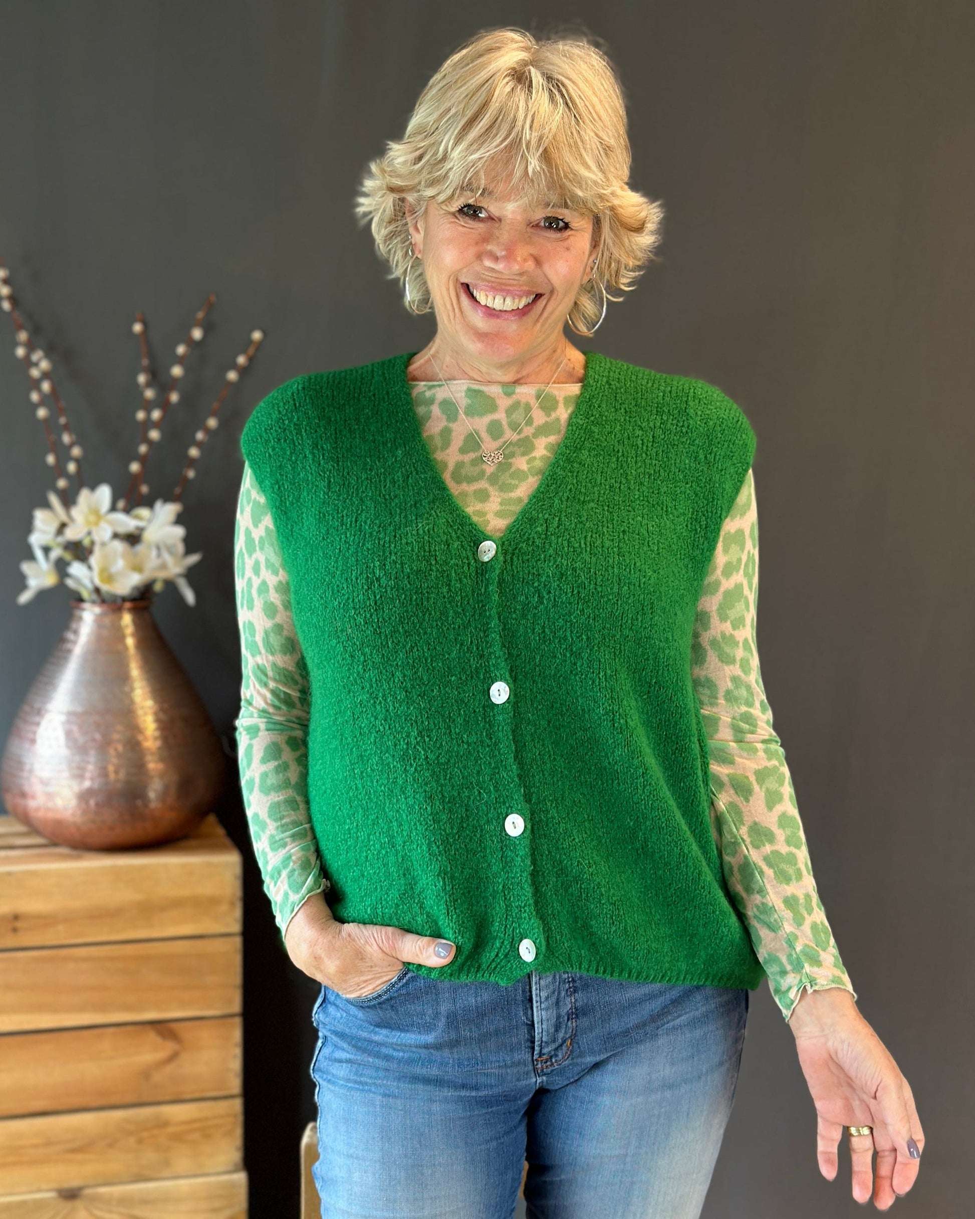 Clothing Leopard Print Cashmere mix body hug - Green