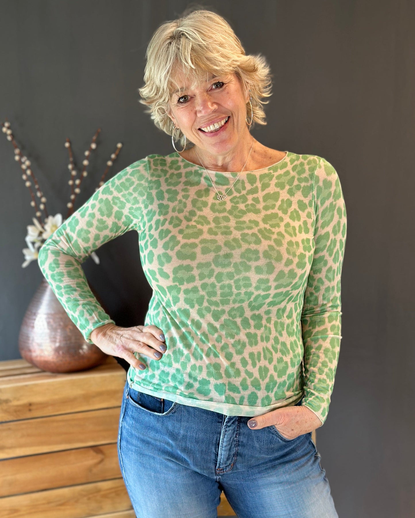Clothing Leopard Print Cashmere mix body hug - Green