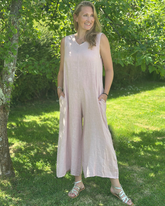 clothing Linen Jumpsuit - Pale Rose