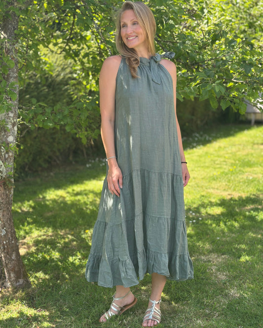 Clothing Linen Maxi Dress - Khaki