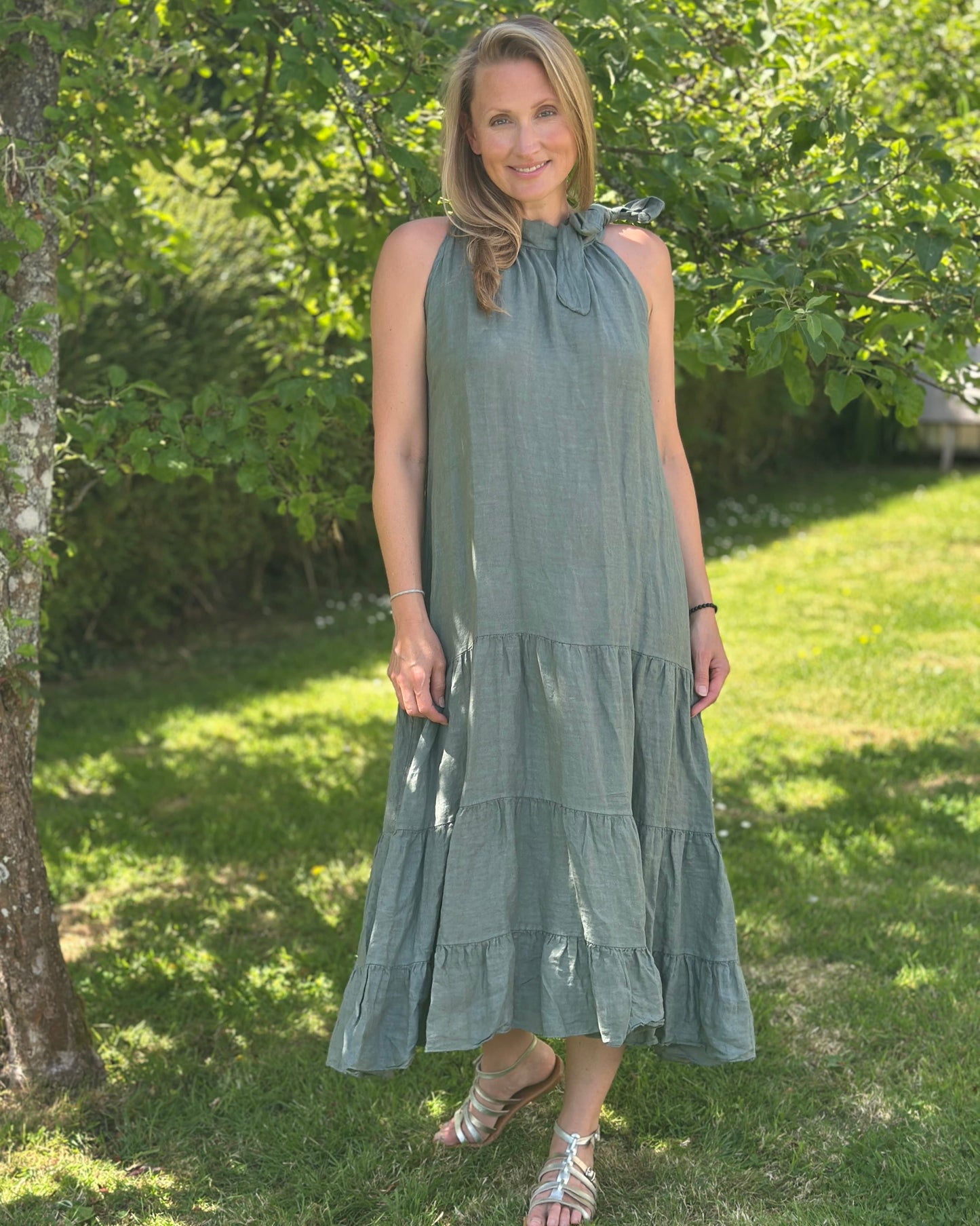 Clothing Linen Maxi Dress - Khaki