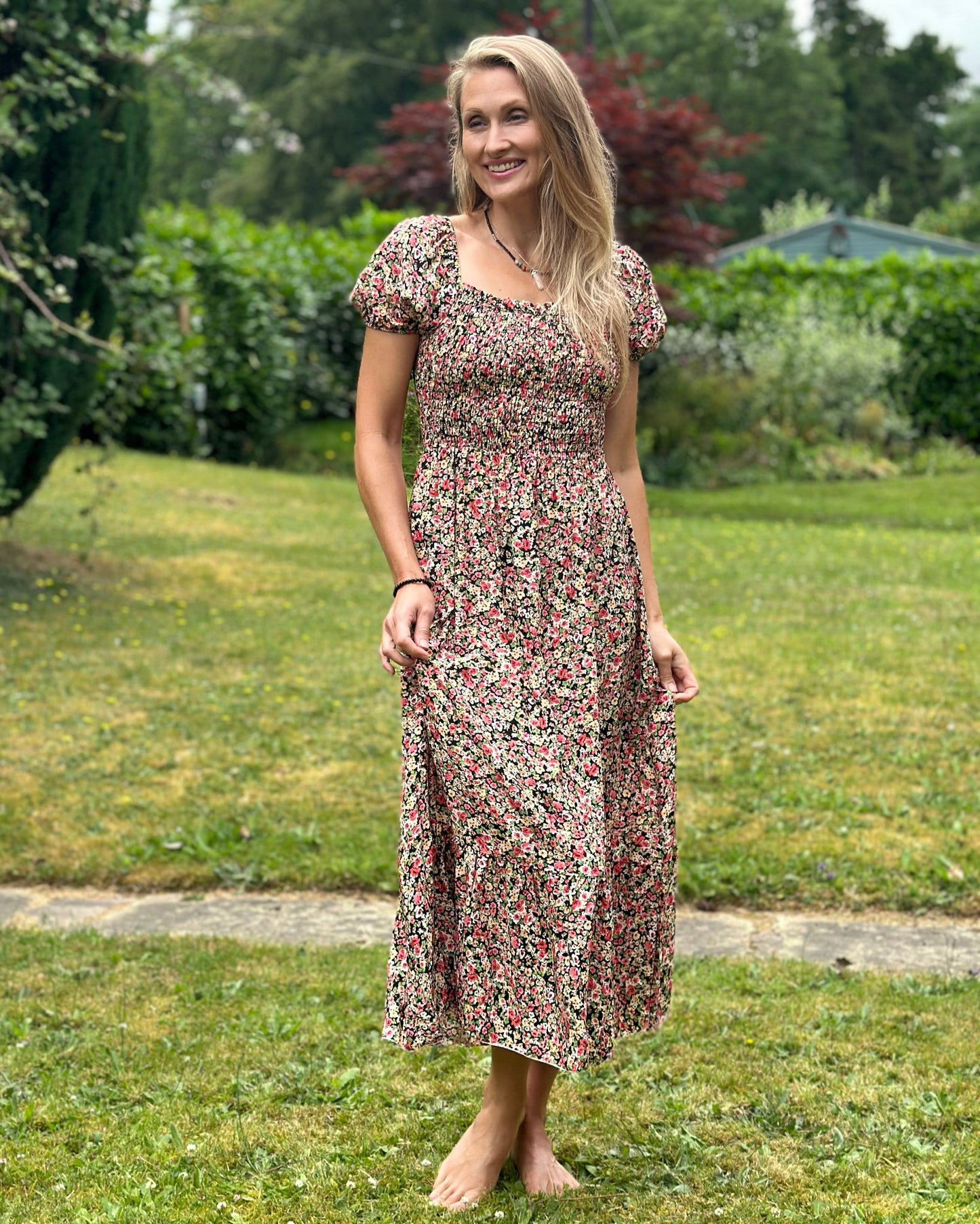Long dress top flower print
