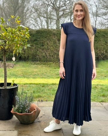 Clothing Long Pleated Dress - Navy