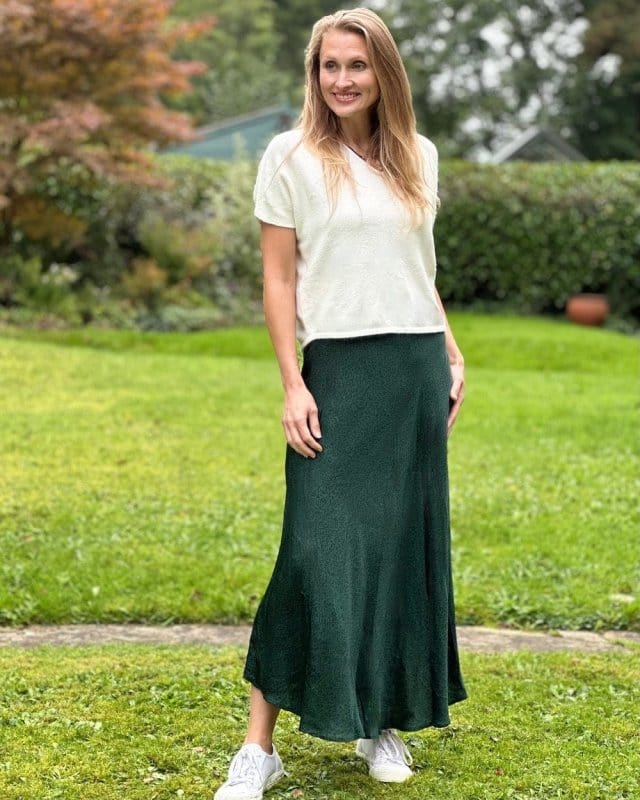 clothing Long Satin Leopard Print Skirt - Green