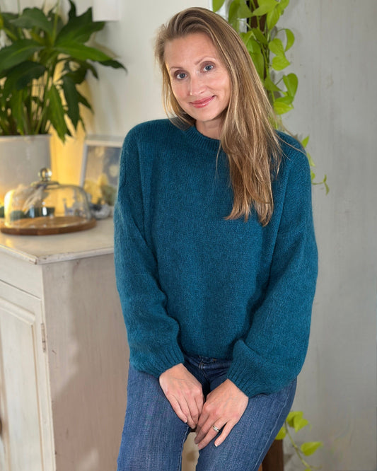 clothing Long Sleeve Mohair Jumper - Teal