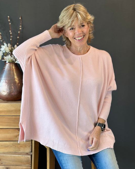 clothing Long Sleeve Slouchy Jumper - Pale Pink