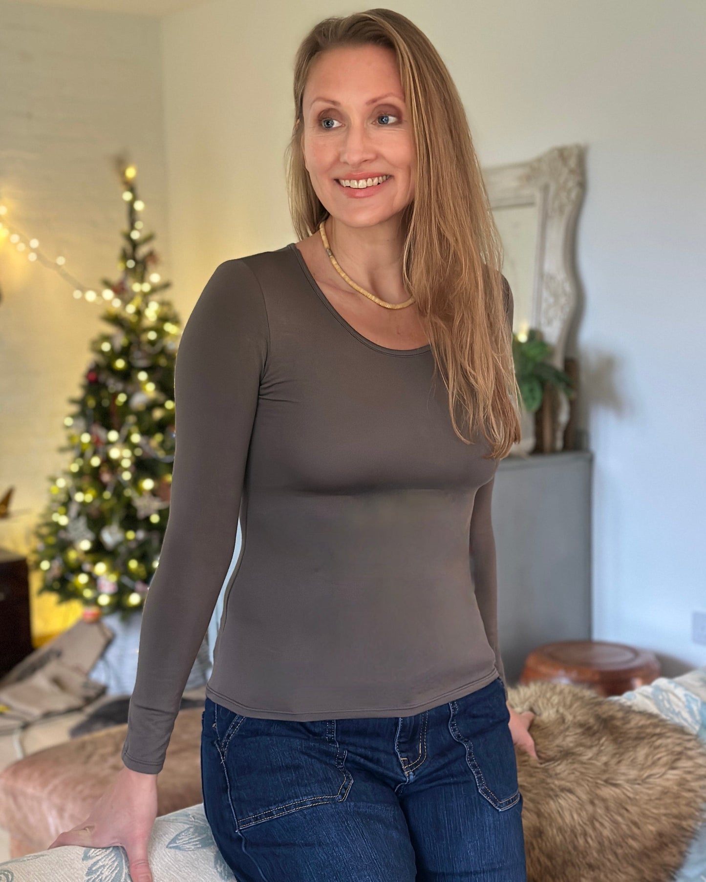 clothing Long Sleeve Thermal Top - Taupe