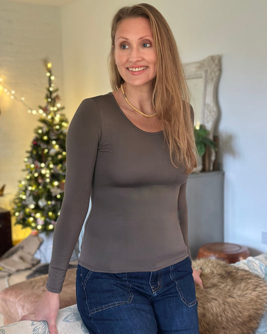 clothing Long Sleeve Thermal Top - Taupe