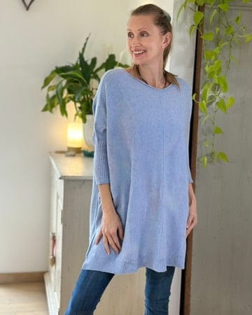 clothing Longline Slouchy Jumper - Baby Blue