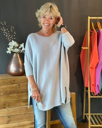 clothing Longline Slouchy Jumper - Pale Grey