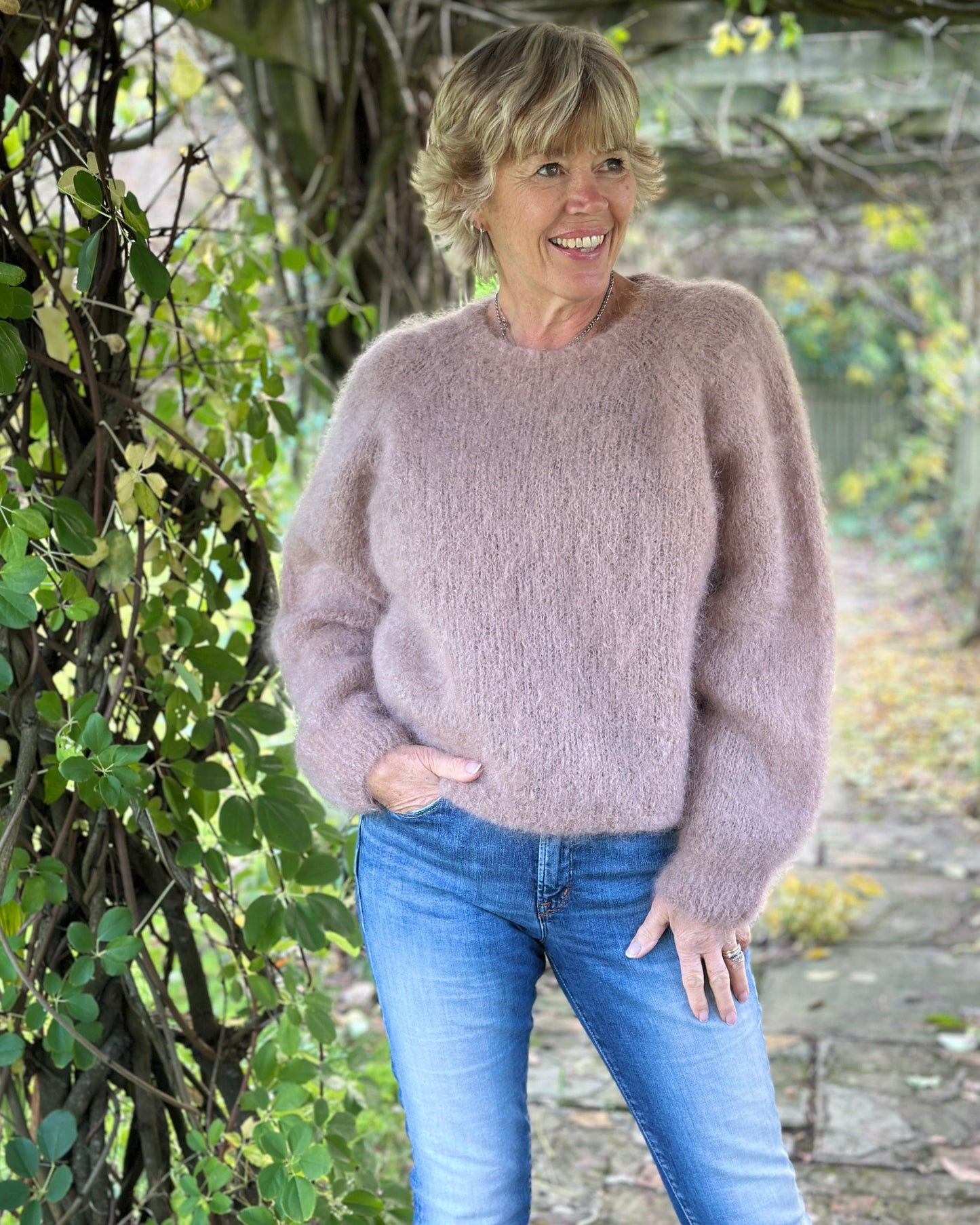 Clothing Luxury Mohair Jumper - Dusky Pink/Taupe