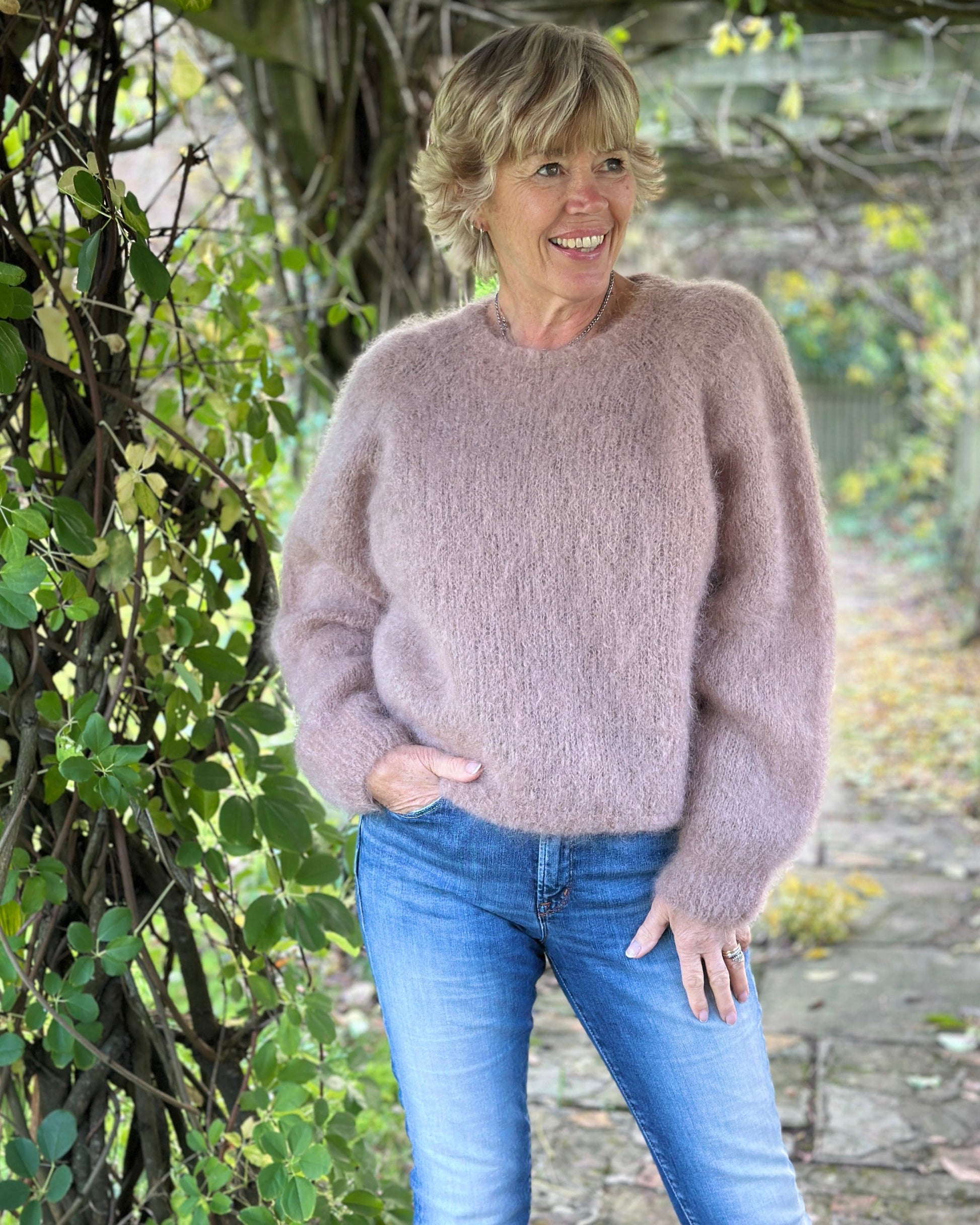 Clothing Luxury Mohair Jumper - Dusky Pink/Taupe