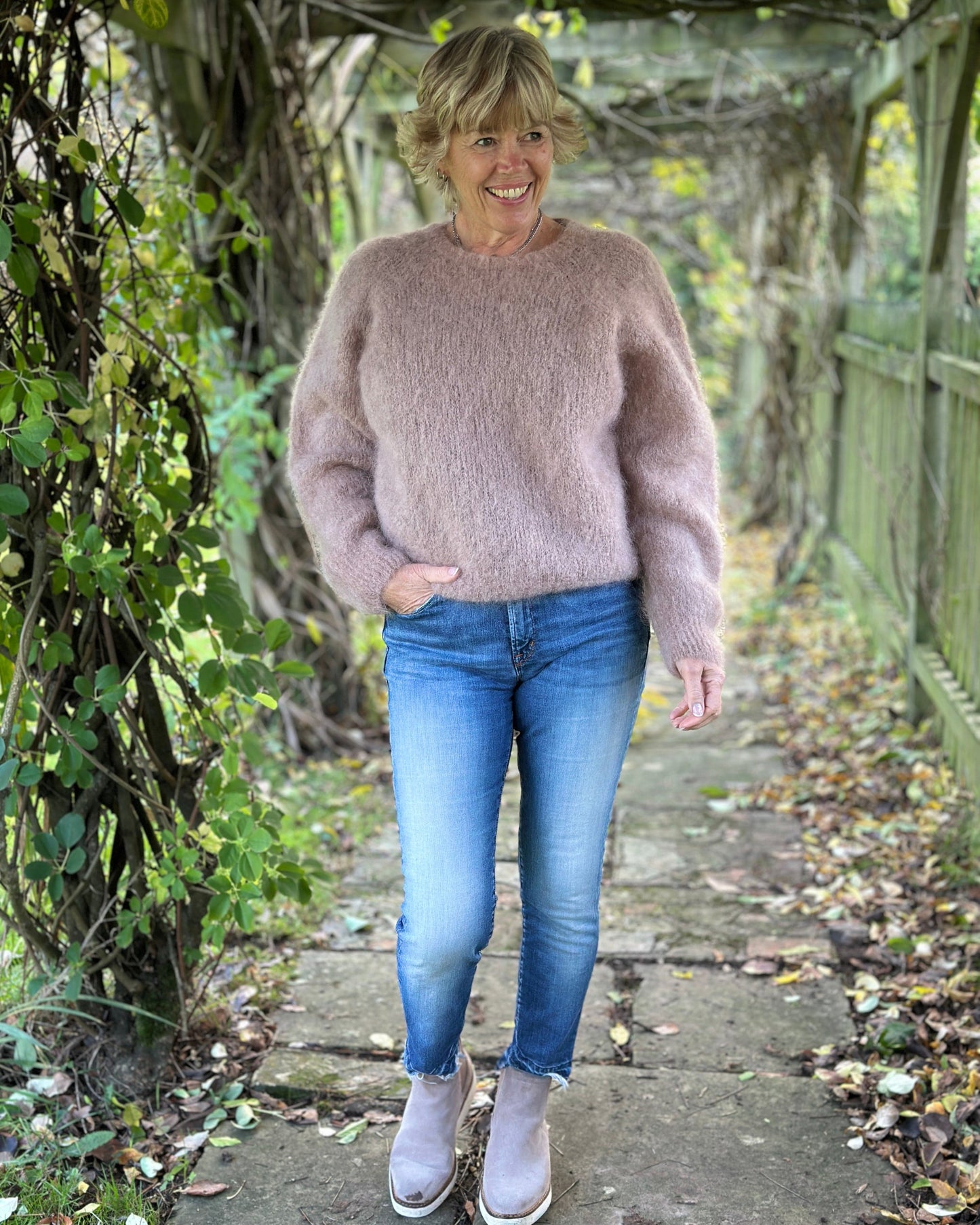 Clothing Luxury Mohair Jumper - Dusky Pink/Taupe
