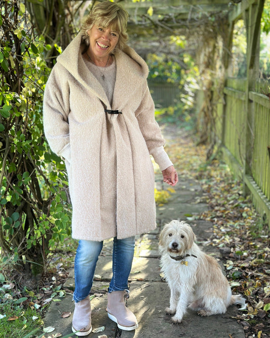 Clothing Oatmeal Hooded Toggle Coat