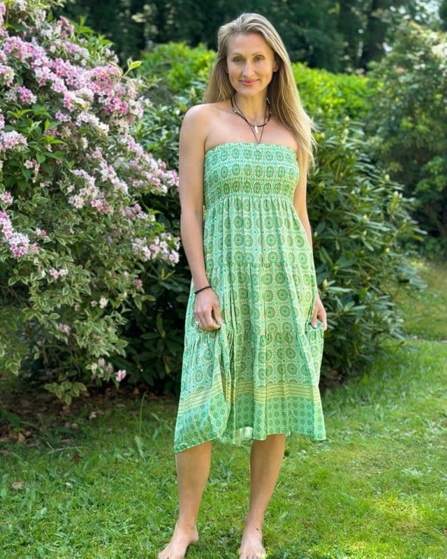 Clothing Patterned Tiered Skirt/Dress - Apple Green